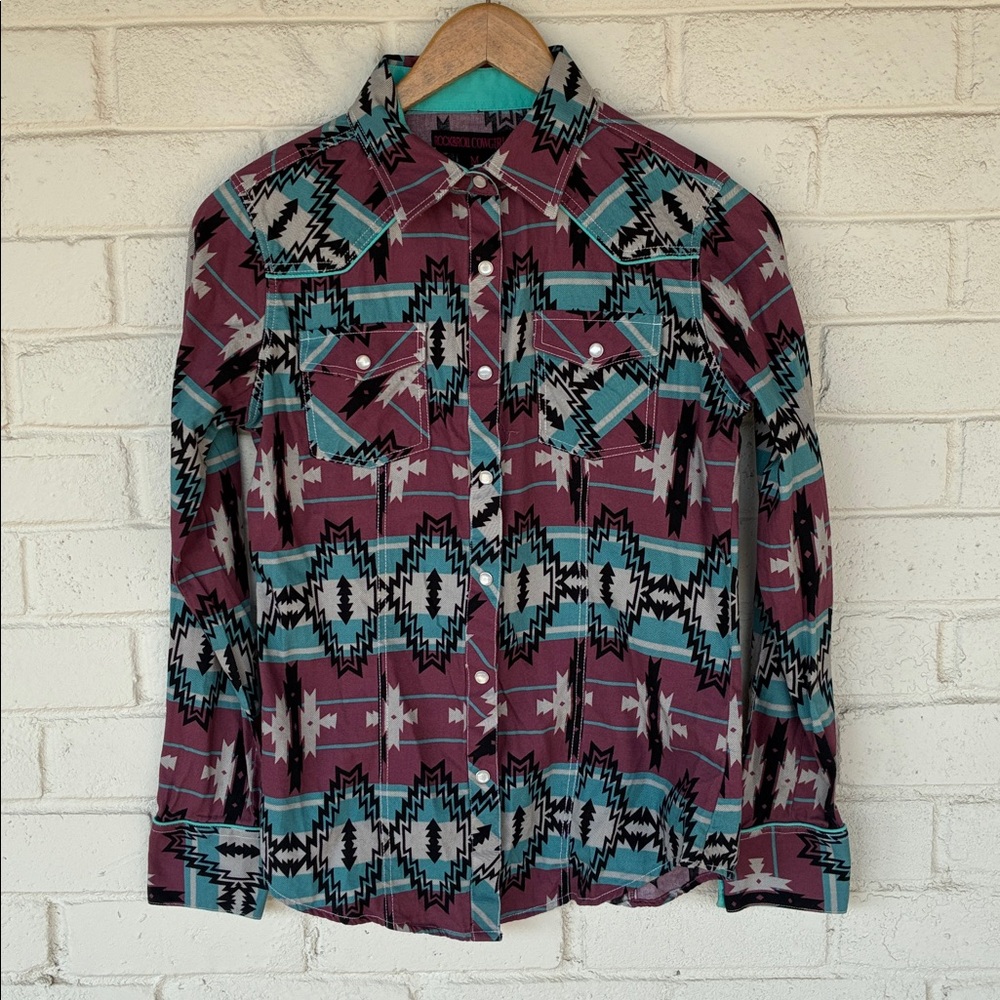 Rock & Roll Cowgirl Women's Aztec Snap Shirt